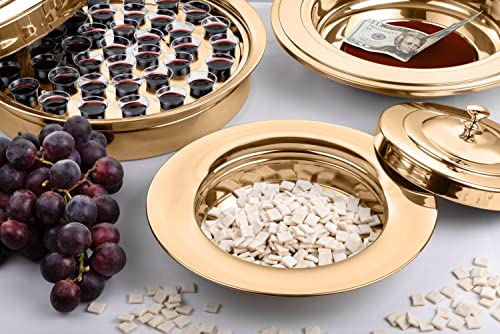 (Offering Plate Red) Premium Gold Stainless Steel Offering Plates for Church | Offering Trays | Church Collection Plate | Church Offering Plates - color: Offering Plate Red