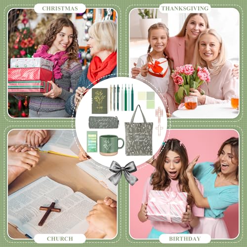 Reallnaive 25 Pcs Bible Study Journaling Supplies Kit for Women, Green - color: Green, style: Bible verse