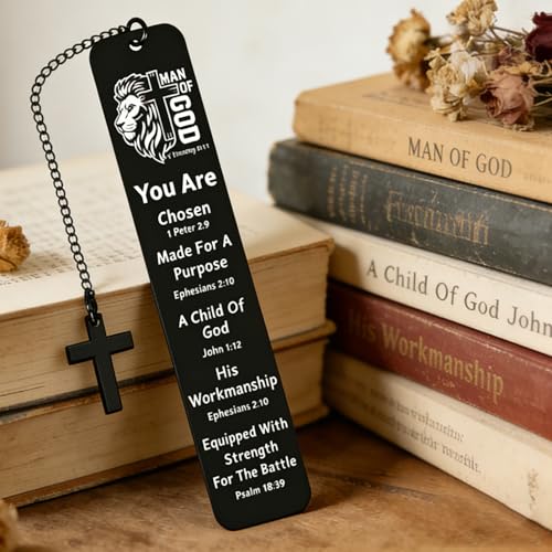 Catholic Bible Verse Bookmark Gifts for Men Boys Baptism Confirmation Gift