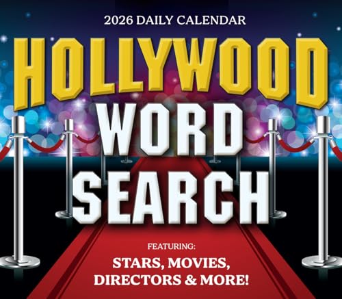 Hollywood Word Search 2026 Daily Desk Calendar: Boxed Page-a-Day Puzzle Calendar with Day-to-Day Word Searches on Movies, Stars & Pop Culture - color: Hollywood Word Search