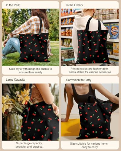 Miss Adola Canvas Tote Bag with Zipper for Women - color: Black Cherry