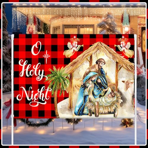 Nativity Scene Yard Flag Christmas Double Sided Buffalo 24x36 in