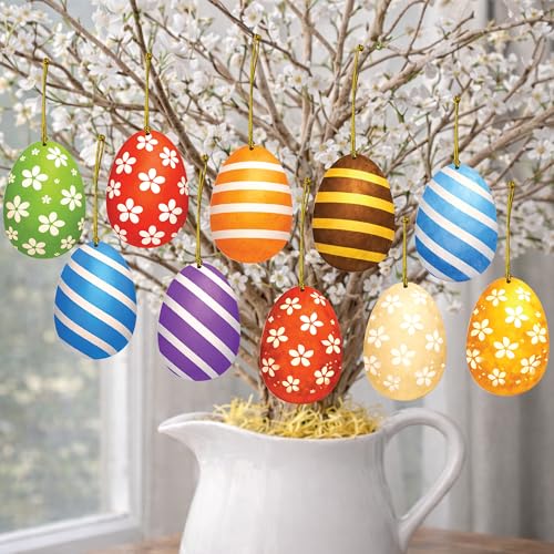 Christian Easter Egg Ornaments Set of 10 – Resurrection Story Easter Tree Decorations, Religious Easter Decor with Bible Story of Jesus Resurrection, Christian Easter Ornament for Family Church Decor - color: Kat-k-10pc Easter Story Ornament