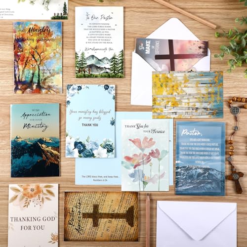 Affrolling 50 Pack Christian Ministry Appreciation Cards Bulk with Envelope - style: Ministry