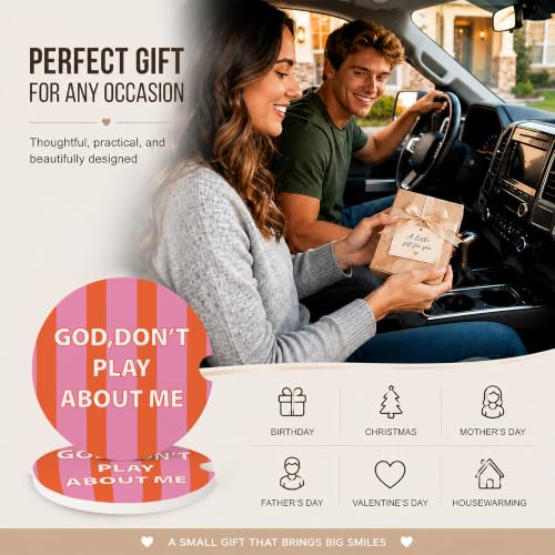 Car Coasters for Cup Holders, Pink God Car Coasters Set of 2, B04 - color: Pink God
