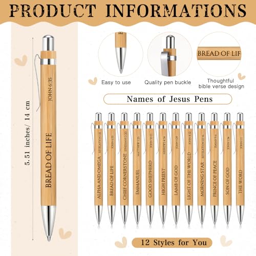 Sayglossy 13 Pcs Christian Gift Set Jesus Loves You Zipper Pouch with 12 Bible Verse Pens Bulk Inspirational Religious Gifts for Sunday School Bible Study Church Vbs
