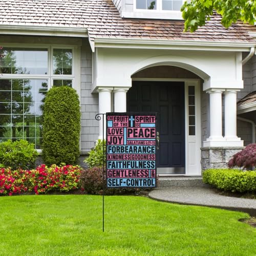 Fruit of the Spirit Christian Garden Flag 12x18 Double Sided - color: scripture