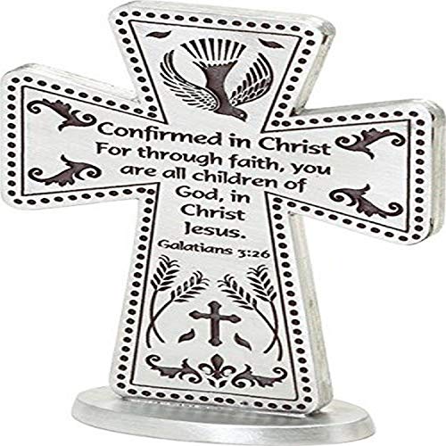Cathedral Art (Abbey & CA Gift Confirmation Standing Message Cross, Silver - style: Confirmed