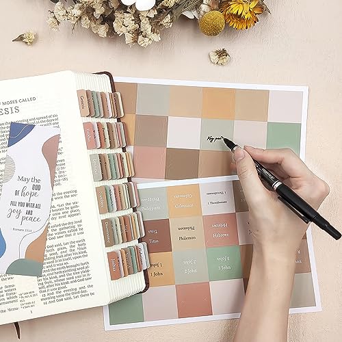 Bible Tabs, Laminated Bible Book Tabs for Women and Men, Earth Tone - color: Earth Tone