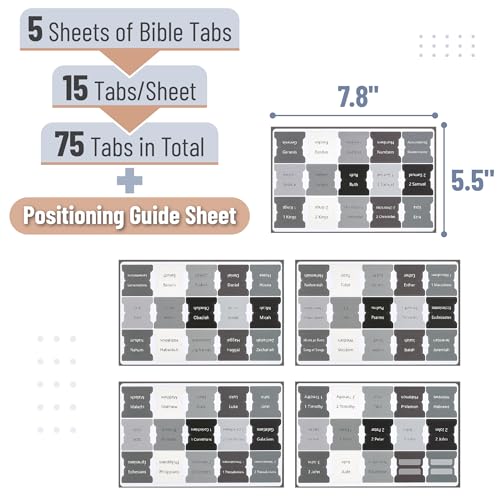 Mr. Pen- Bible Tabs, 75 Tabs, Gray, Laminated Bible Tabs for Women and Men - color: Gray 2
