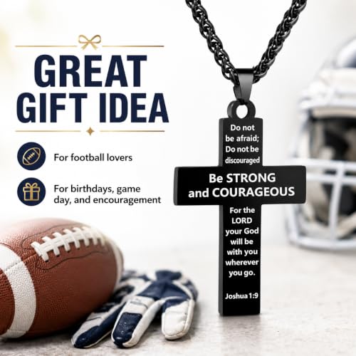 Smilelife Soccer Baseball Basketball Football Cross Necklace for Boys Men - style: Football