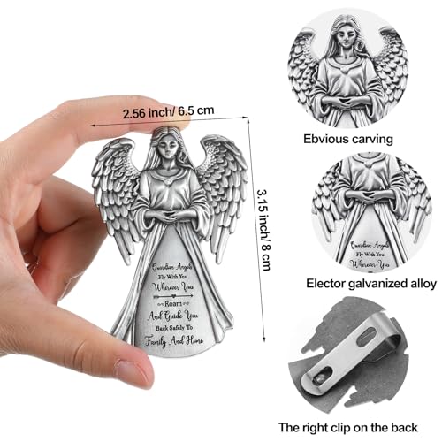 BBTO 4 Pcs Guardian Angel Visor Clips for Cars, Travel Blessing
