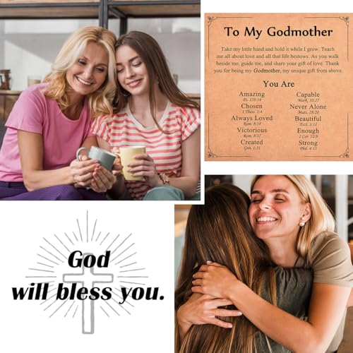 Christian Gifts for Women Girls, Religious Cross Bracelet - color: Godmother
