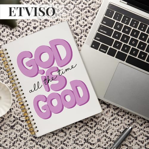 ETVISO Purple Bible Journal Notebook for Women, Inspirational Christian Gifts for Women, Prayer Bible Supplies Journal, Church Notes Notebook, Cute Preppy Aesthetic Hardcover Spiral Notebooks 5.5x8.3 - color: 04-Bible(Purple)