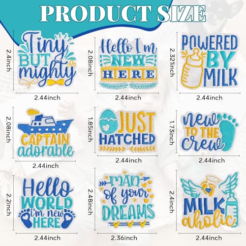 30PCS Boys Iron on Patches for Clothes, Tote Bags, Hats, Backpacks - color: Blue-30PCS