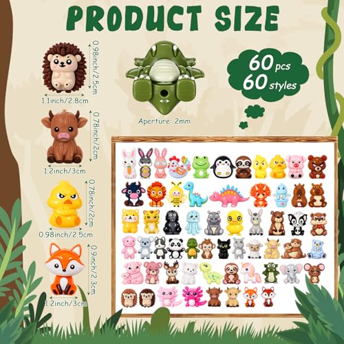 Tondiamo 60 Pcs 3D Animal Silicone Focal Beads for Pens, Cute Non-Repeated Animal Focal Bead Bulk for Beadable Keychain DIY Crafts Necklace Bracelet Phone Chain Charms Jewelry Making Gift Handmade - style: 3D Animal