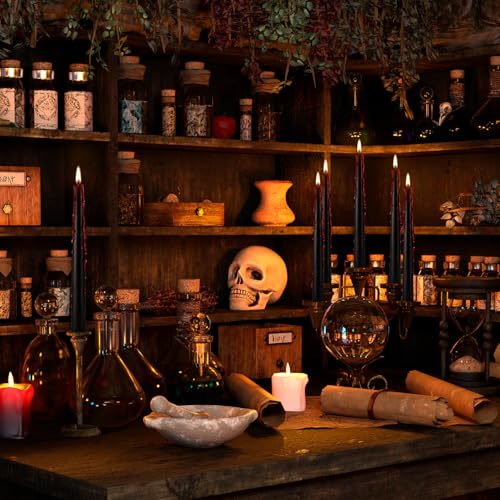 24 Pack Halloween Bleeding Candles, Black with Red Drip Effect - color: black01-10“24pcs