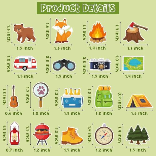 Camping Sticker Rolls, 1000Pcs Camping Adventure Sticker 2 Rolls - style: Camping
