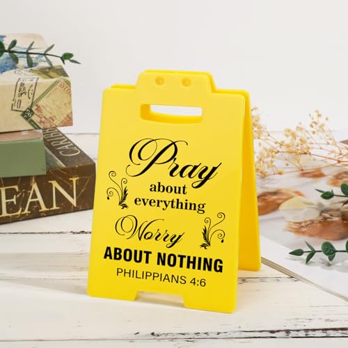 Christian Bible Verse for Women - Pray About Everything, Worry About Nothing, Quote Philippians 4:6, Motivational Religion Desk Decor for Women Men Friend Galentines Valentines Day Birthday - style: PRAY ABOUT EVERYTHING, WORRY ABOUT NOTHING