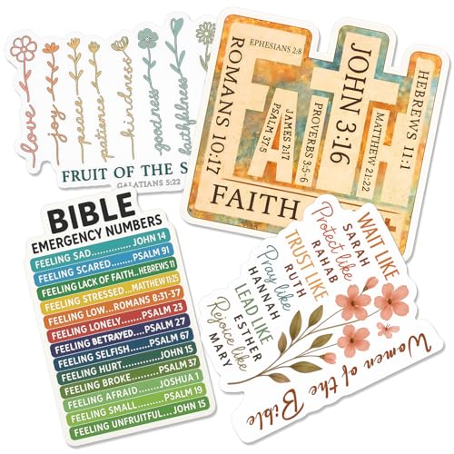 4 Pcs Christian Stickers - Inspirational Bible Verse Stickers - color: Inspirational Bible Verse