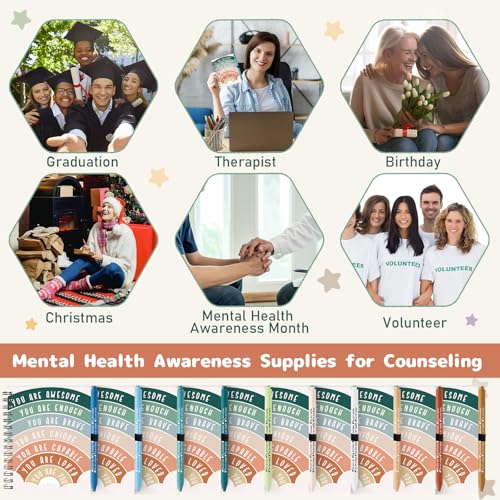 Thenshop 40 Pcs Mental Health Awareness Wellness Gifts, Rainbow - style: Rainbow