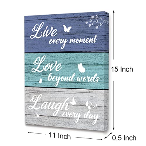 LISTNGBO Live Love Laugh Wall Decor for Kitchen Living Room - color: Rustic Live Love Laugh