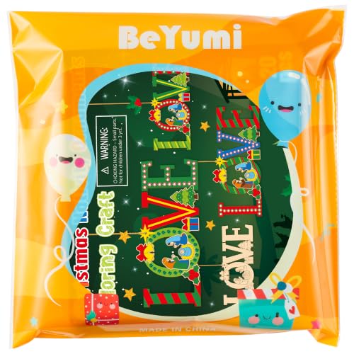 BeYumi Christmas Wooden Love Craft - 20Pcs Xmas Christian Ornaments for Kid - style: LOVE