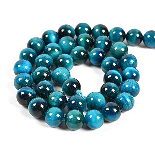 60pcs 6mm Natural Aquamarine Tiger's Eye Gemstone Round Spacer Loose Stone Beads for Jewelry Making 15.5" 1 Strand (Aquamarine Tiger's Eye, 6mm 60Beads) - color: Aquamarine Tiger's Eye, size: 6mm 60Beads