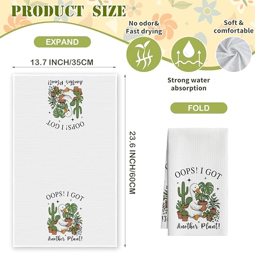 Funny Goose Plant Kitchen Towels, Plant Lovers Lady Mom Dish Towel for Kitchen Bathroom, Gardening Gifts Decorative Hand Towels, Cute Goose Fast Drying Tea Towel, Spring Gifts Home Decor-S25 - color: Funny Goose Plant