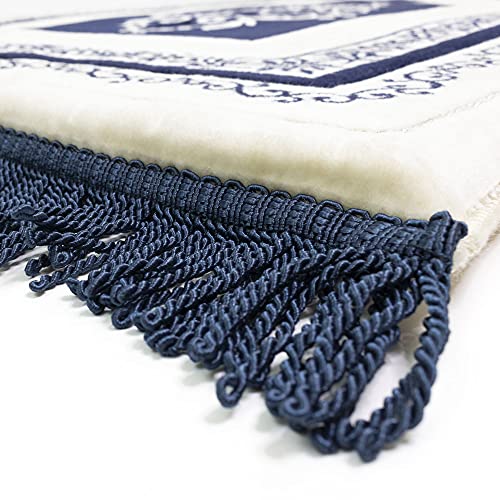 Modefa Foam Padded Prayer Rug | Thick Prayer Mat with Knee Cushion Memory Foam Prayer Mats | One Inch Thick Soft Velvet Islamic Praying Mat Luxury (Blue) - color: Blue