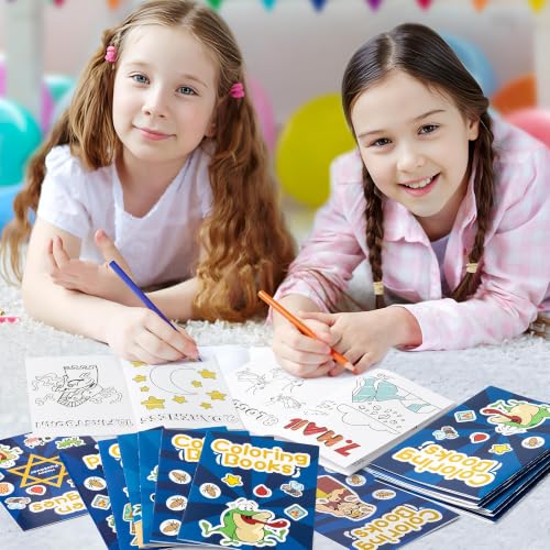 24Pcs Passover Coloring Books for Kids Bulk Ten Plagues Mini Coloring Booklet Pesach Jewish Holiday DIY Educational Art Drawing Book with for Jewish Pesach Seder Party Favors Goodie Bag Filler - style: Passover
