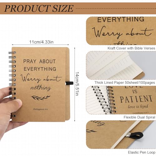 50 Sets Christian Gifts Bulk, Bible Verse Notebooks with Pens and Bookmarks