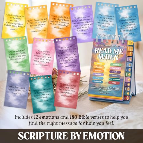 180 Bible Verses Flipbook, Read Me When Christian Gifts for Women - color: Hopeful Sky
