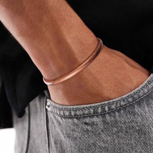 Pure Copper Bracelets for Women Men Waterproof Healing Cuff Bracelets for Men Adjustable Chunky Healing Copper Bangle Jewelry Gifts - color: copper-drop