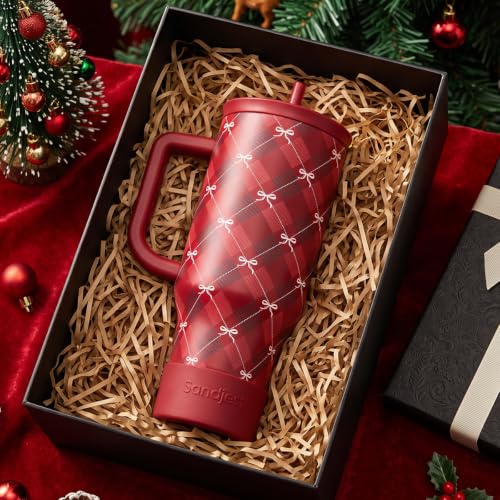 Christmas Stainless Steel Slider Tumbler with Handle 40 Ounces with Lid, Travel Cup, Insulated Bottles for Girls Women - color: Christmas 2