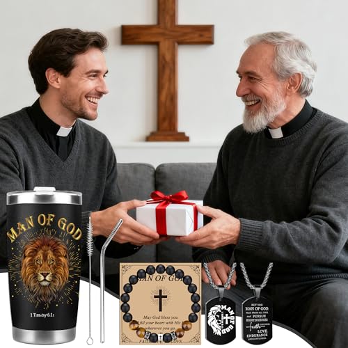 CRASHOT Christian Gifts for Men, Travel Tumbler Religious Gift Set