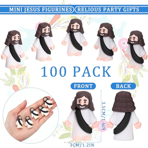 Barydat 100 Pcs Little Jesus Figures, Halloween Prank Props, Black - color: Black