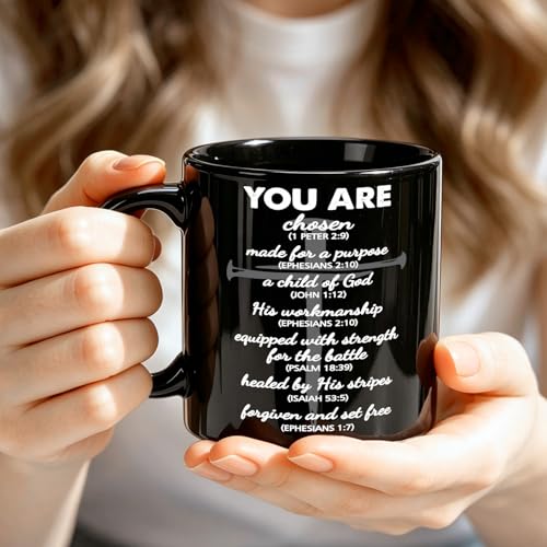Man of God Christian Coffee Mug, Inspirational American Flag Cross Mug for Men Pastor Dad Husband Papa, Bible Verse Faith Gifts for Daily Devotional, Baptism Confirmation Gifts