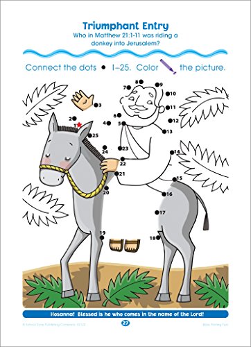 School Zone Bible Dot-to-Dots! Numbers 1-25 Workbook: 32 Pages, Preschool, Kindergarten, Christian Scripture, Old & New Testament, Connect the Dots, Ages 3 to 6