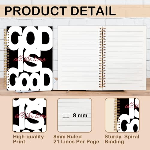 God Is Good Notebooks Christian School Supplies, Black Office Supplies for Desk Women, Prayer Journal for Woman, Bible Journaling Notebooks for Office School, 5.5x8.3 Inch - color: Black God is Good