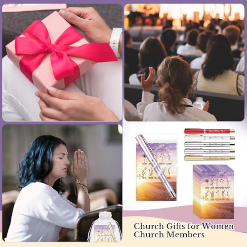 40 Pcs/20 Sets Christian Gifts for Women - 20 Mini Bible Verse Notebooks 20 God Bless You Pens, Mothers Day Church Welcome Gifts Bulk Inspirational Christian Notebook Religious Ballpoint Pen Gift