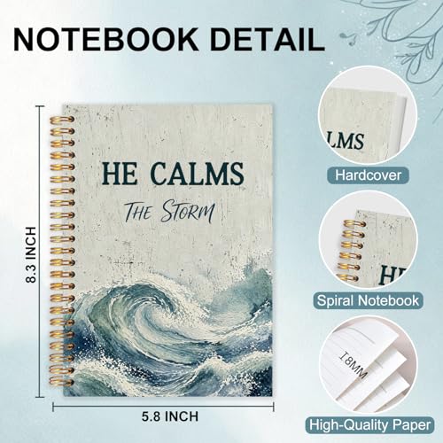 Ocean Christian Spiral Notebook 5.5x8.3 - color: White Ocean Christian