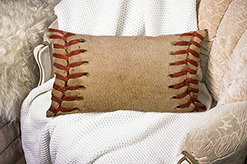 Smooffly Home Decorative Retro Throw Pillow Covers,Baseball Worn Ball Cotton Linen Throw Lumbar Pillow Case Cushion Cover Home Office Decorative Rectangle 12 X 20 Inches - color: Md037