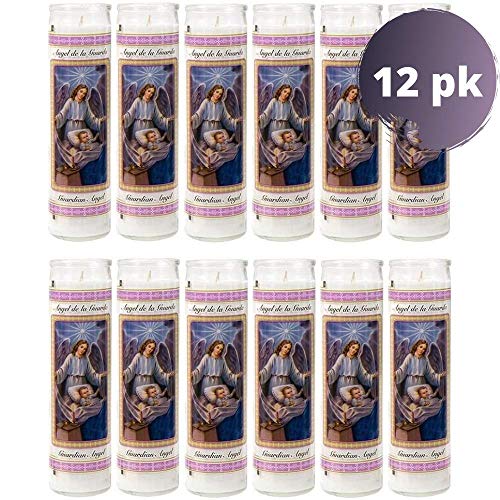 Guardian Angel Religious Candle, Devotional, Vigil, Novena, Prayer, Saints, Candles, White, 12pk (1 Cases)