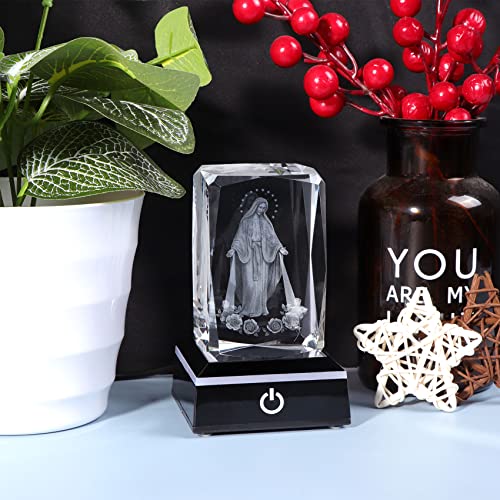 Movdyka 3D Crystal Virgin Mary Statue Religious Gifts for Women Catholic - color: Virgin Mary