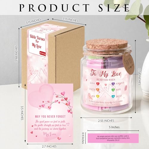Faith Love Bible Verse Jar - Christian Mothers Day Gifts for Wife Girlfriend, Christian Gifts for Women Men, Scripture Cards for Bible Study Anniversary Valentine Birthday Couples Gift for Her Him - color: Faith Love Bible Jar
