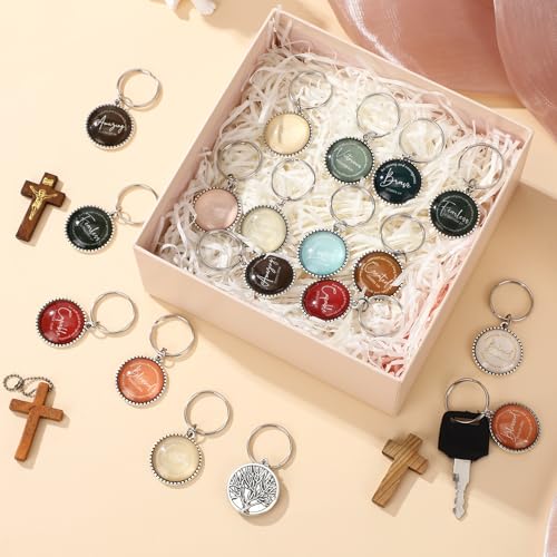 Equsion 36 Pcs Christian Keychain Bulk Mini Bible Keychains, Xmas - color: Xmas