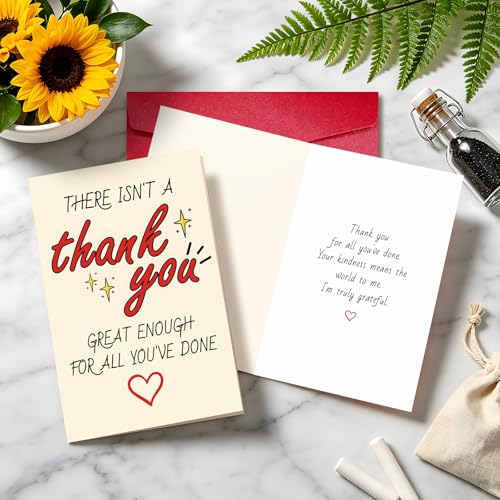 Big Thank You Cards with Envelopes for Coworkers, Teacher, Boss - color: DXI#044