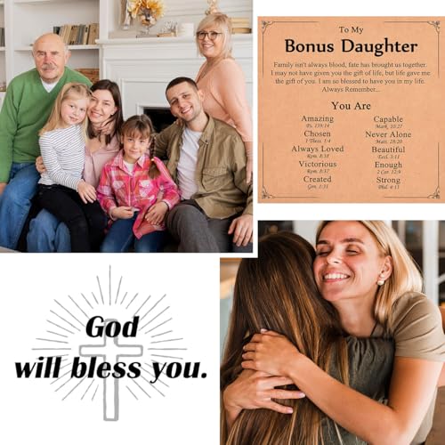 Christian Gifts for Women Girls, Religious Cross Bracelet - color: Bonus Daughter