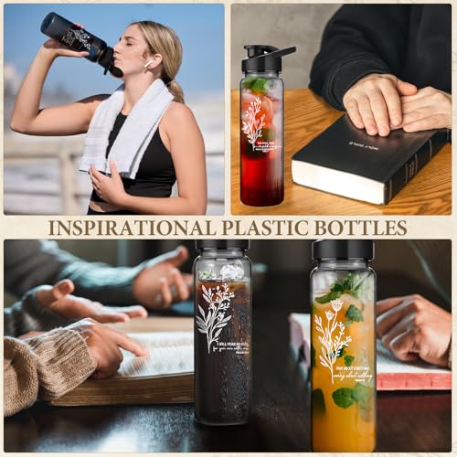 Skylety 10 Pcs Christian Water Bottles Bible Verse Plastic,Boho - style: Boho
